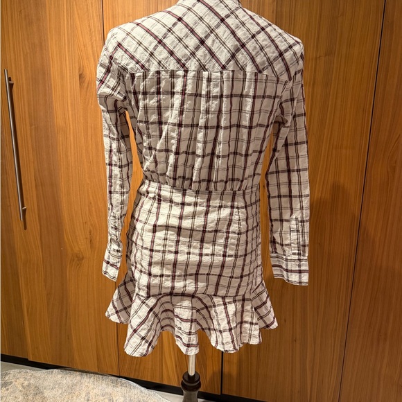 Veronica Beard Plaid Long Sleeve Dress - White, Red, Blue and Brown—Size L - Picture 2 of 9